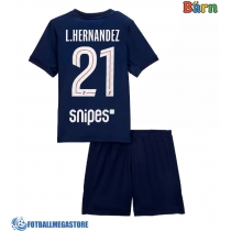 Fotballdrakt Barn Paris Saint-Germain Lucas Hernandez #21 Hjemmedraktsett 2025-26 Kortermet (+ Korte bukser)